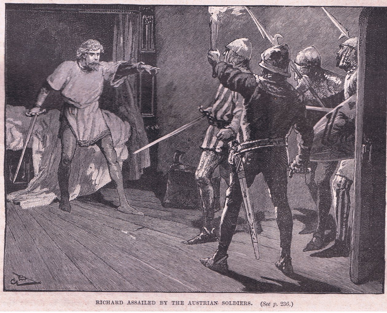 Itävaltalaiset sotilaat hyökkäsivät Richardiin vuonna 1192 jKr tekijältä Gordon Frederick Browne