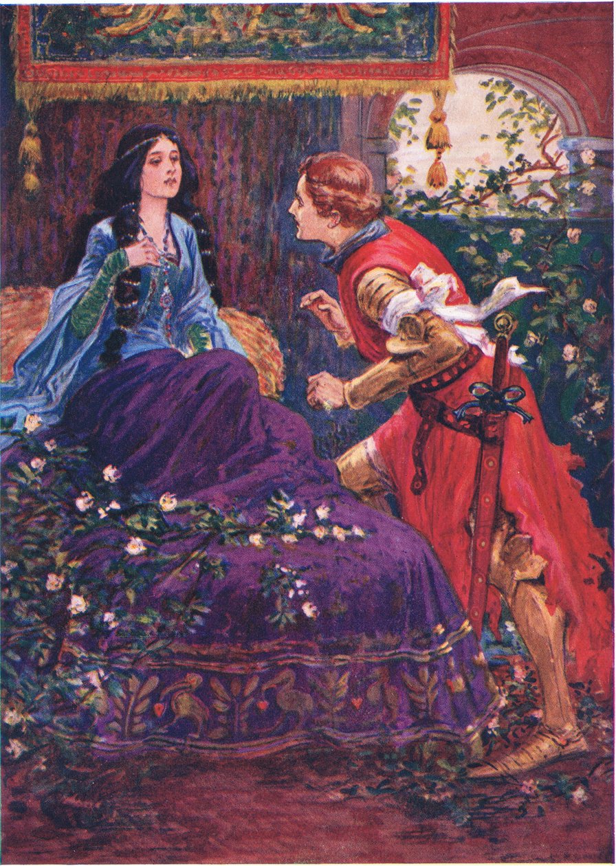 Prinssi herättää prinsessan, kuvitus Nora Chessonin teokseen Tennysonin lasten tarinoita tekijältä Gordon Frederick Browne