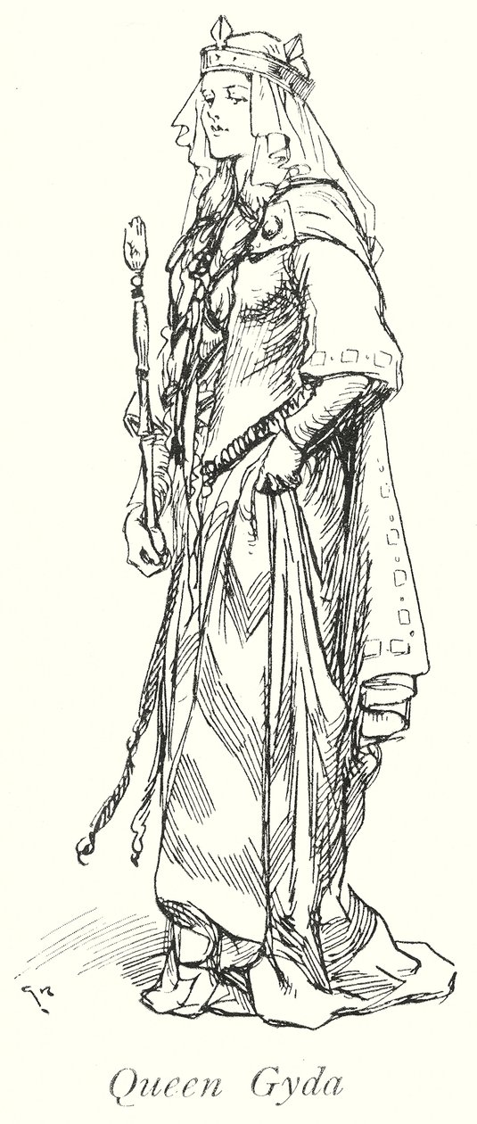 Kuningatar Gyda (litografia) tekijältä Gordon Frederick (after) Browne