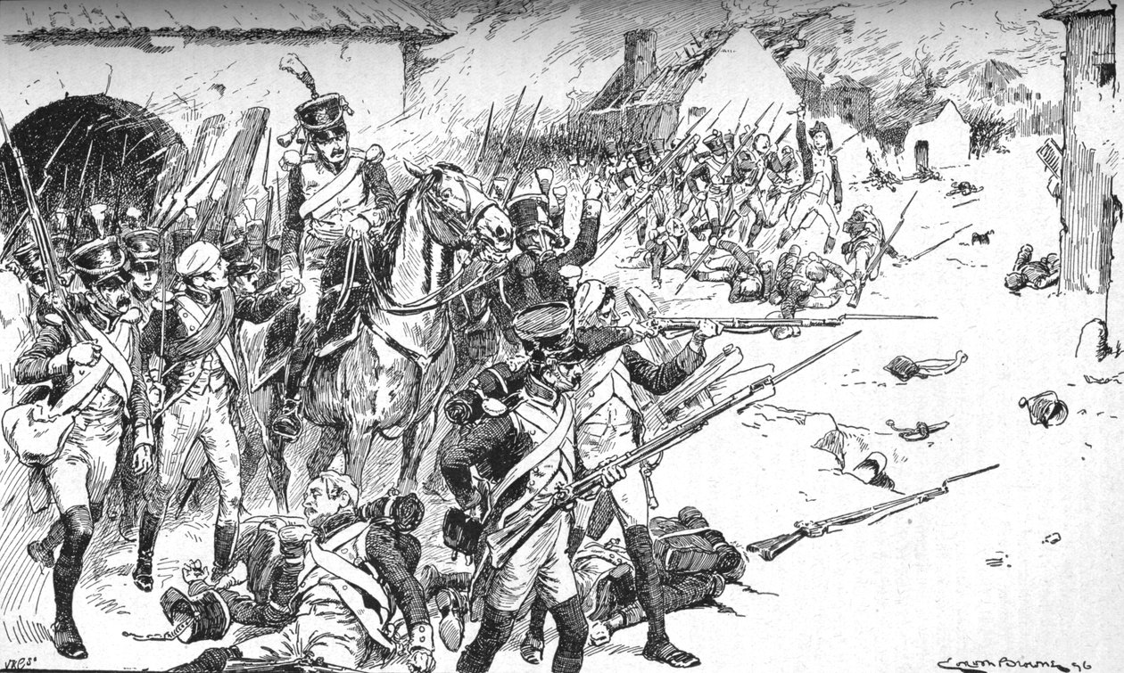 Kolumni pylvään perään pakotti tiensä kylään, vain syrjäytettäväksi takaisin, 1896, 1902 tekijältä Gordon Frederick Browne