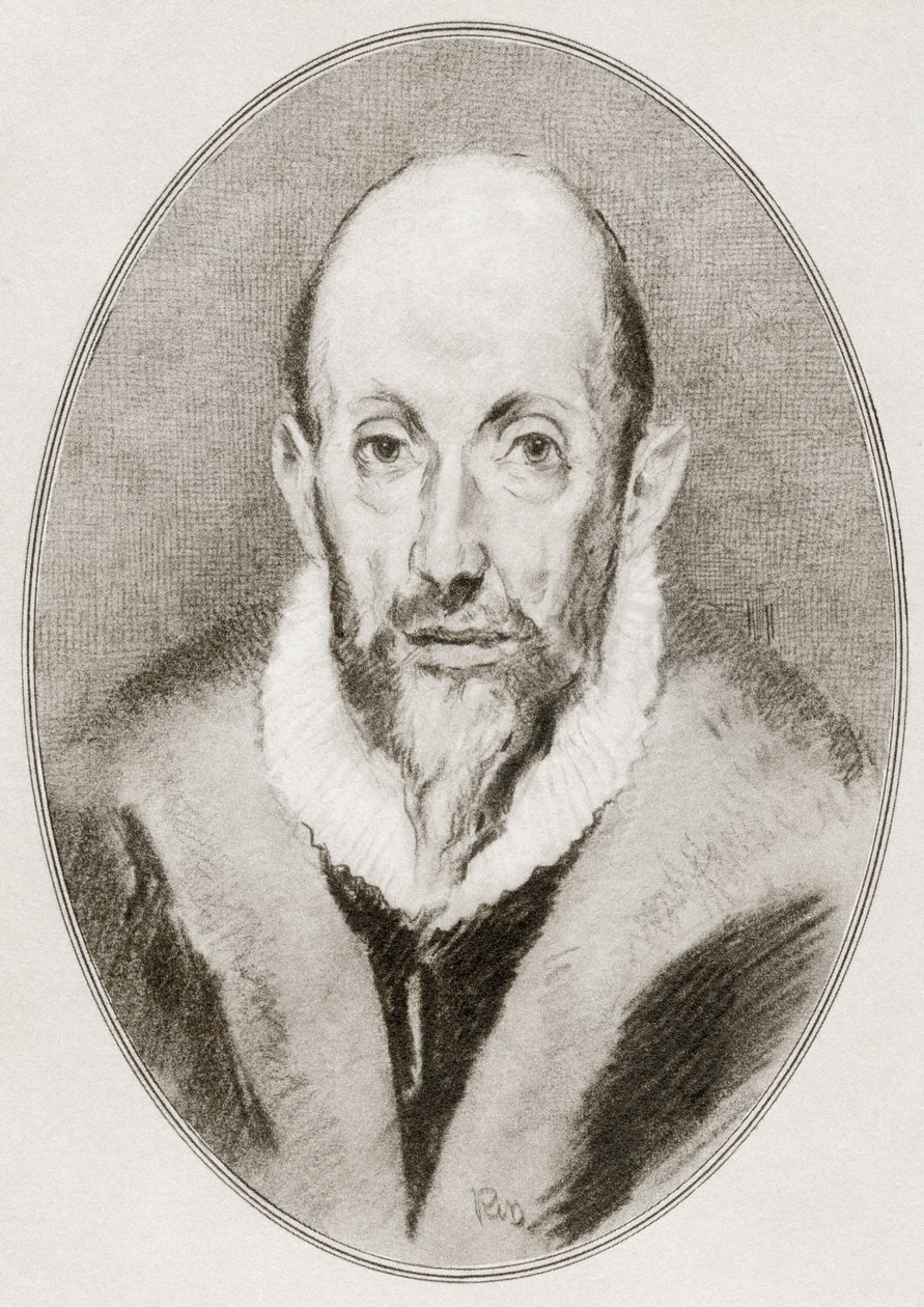 Domenikos Theotokopoulos, El Greco, teoksesta Living Biographies of Great Painters. tekijältä Gordon Ross