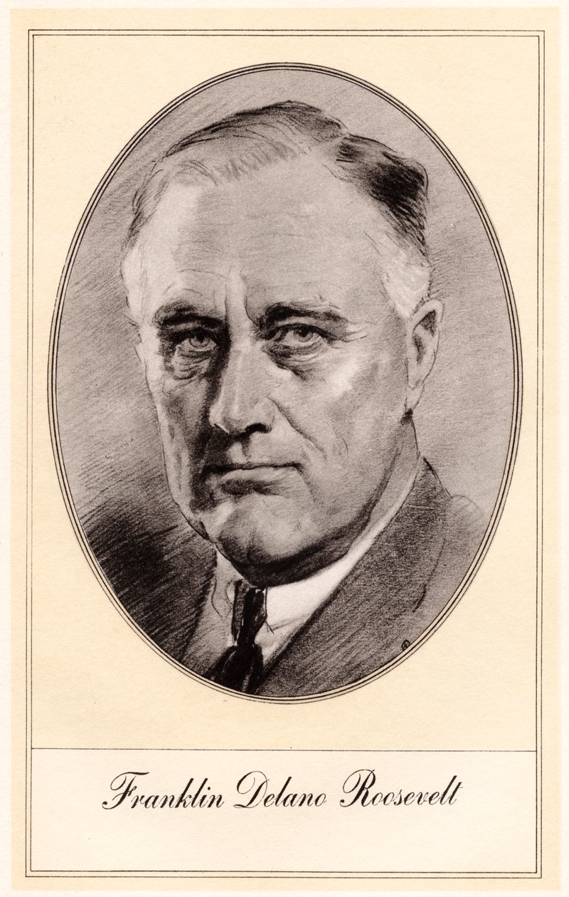 Franklin Delano Roosevelt, Yhdysvaltain 32. presidentti, 1900-luvun puoliväli. tekijältä Gordon Ross