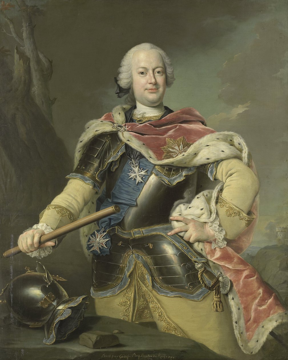 Muotokuva Friedrich Christianista (1722-63), Saksin vaaliruhtinas ja Puolan kuningas tekijältä Gottfried Boy