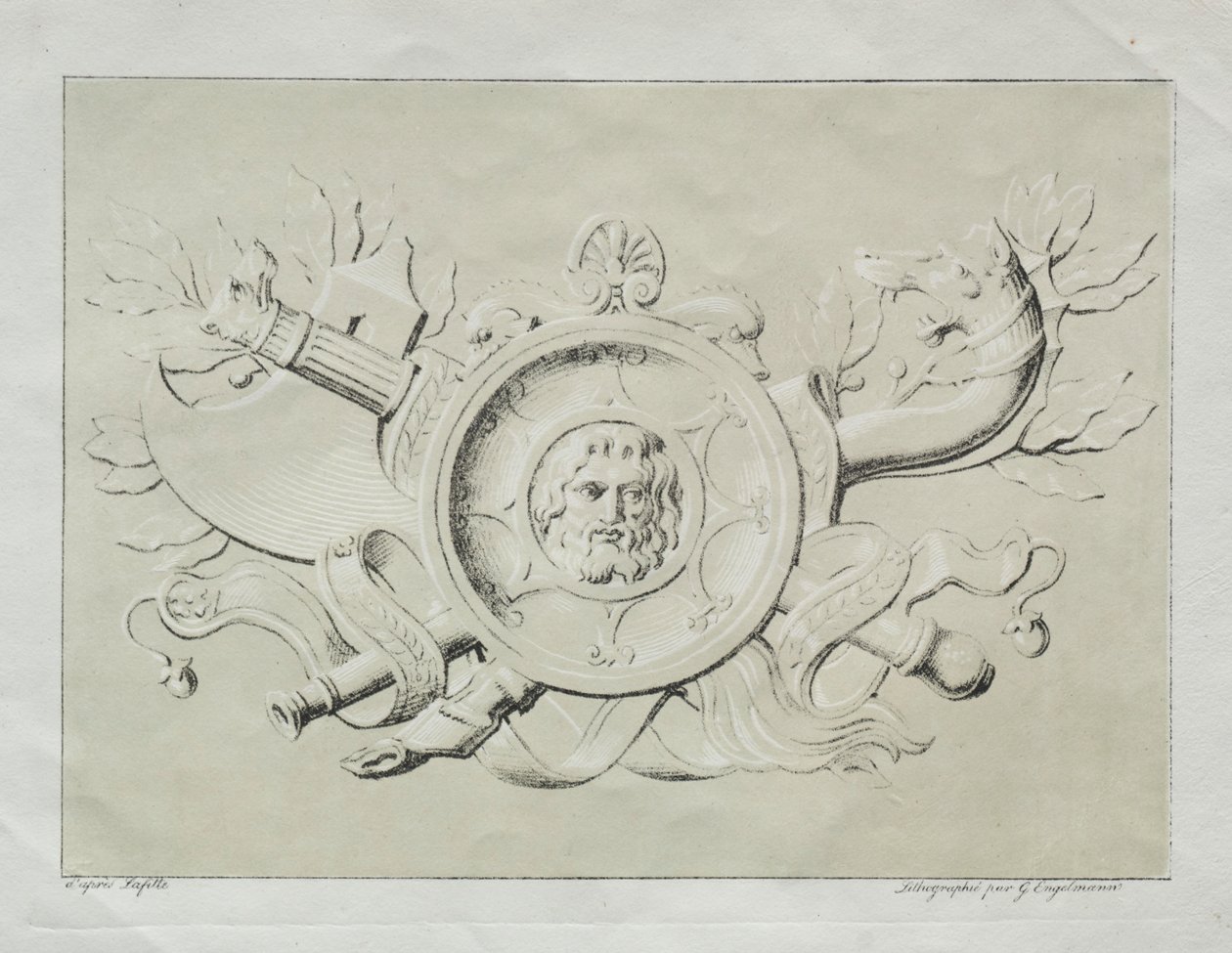 Kokoelma litografisia esseitä: A Trophy, c. 1816. tekijältä Gottfried or Godefroy Engelmann