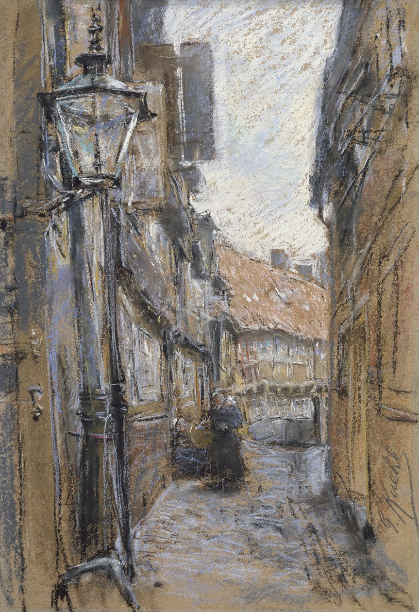 Katu Teilfeldissä, 1890 (pastelli kortilla) tekijältä Gotthardt Johann Kuehl