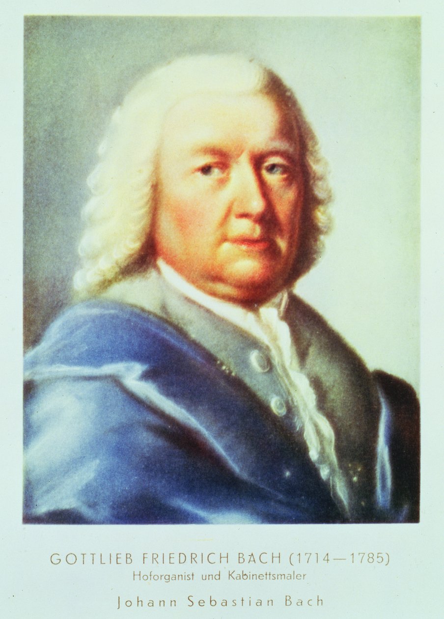 Johann Sebastian Bachin (1685-1750) muotokuva tekijältä Gottlieb Friedrich Bach