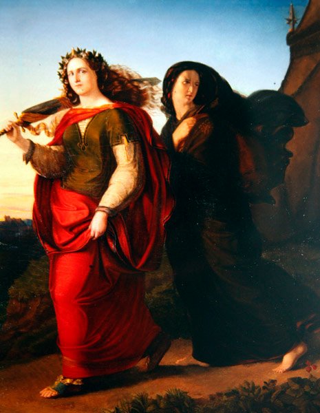 Judith palaa kotiin Holofernesin murhan jälkeen, n. 1830 (öljy kankaalle) tekijältä Gottlieb Heinrich von Schroeter