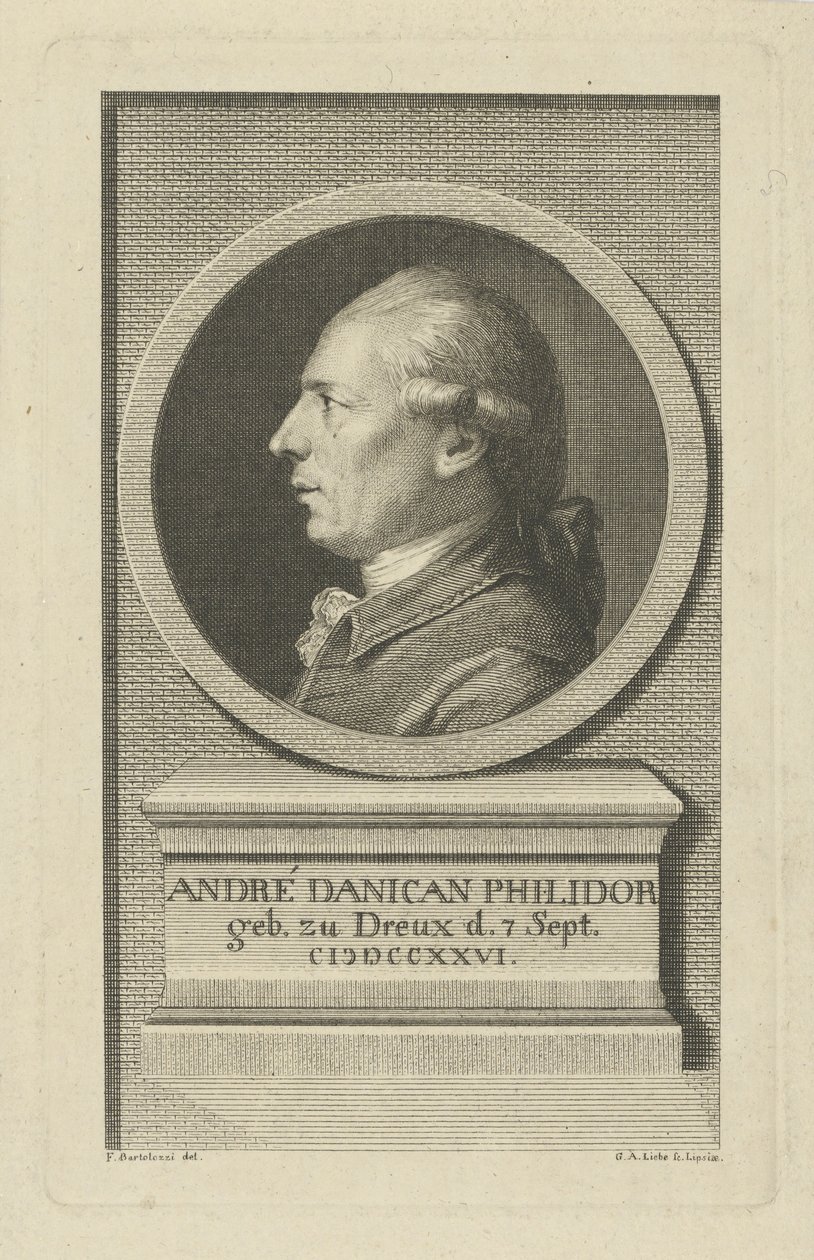 François-André Danican Philidorin muotokuva 1726-1795, n. 1790. tekijältä Gottlob August Liebe