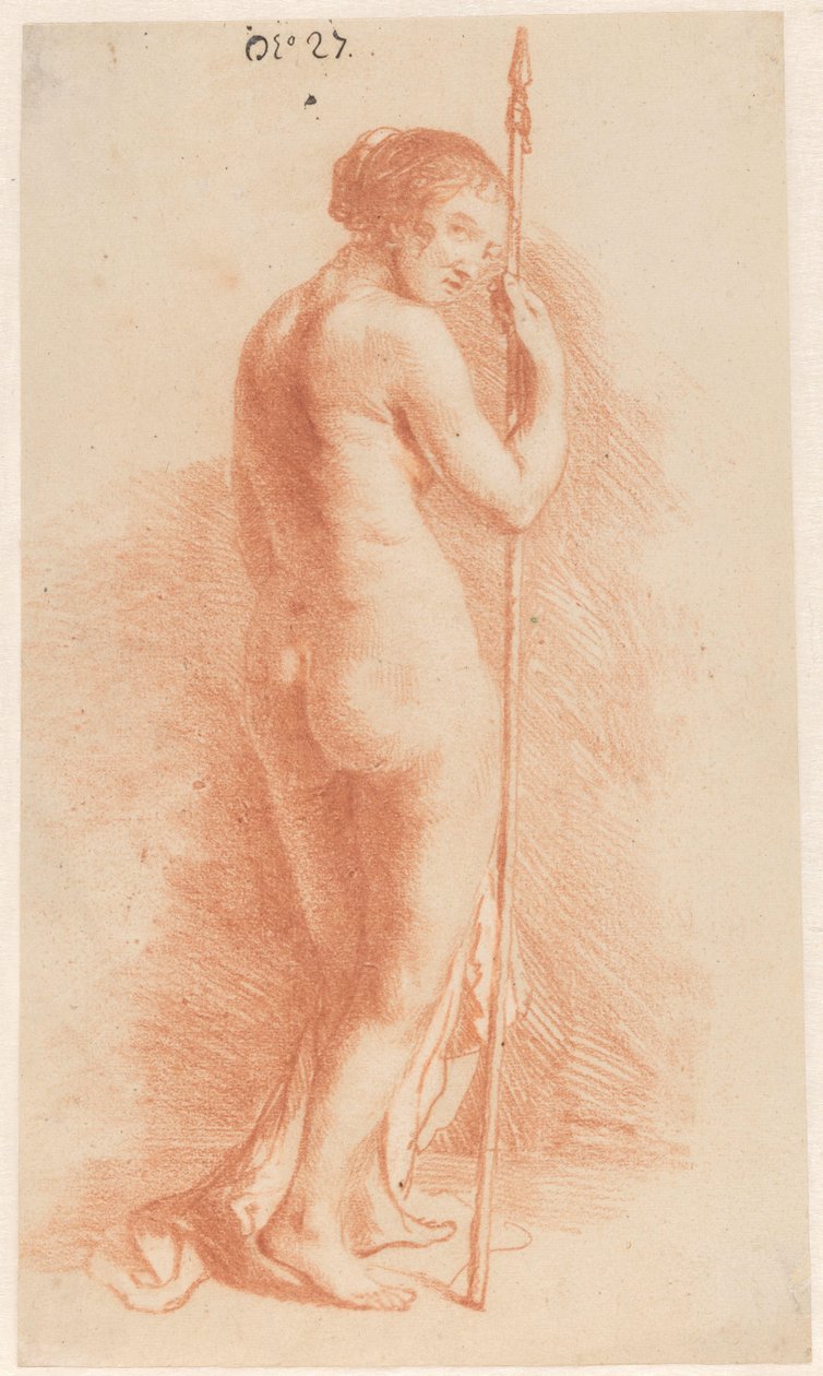 Pysyvä nainen keihään kanssa tekijältä Govert Flinck (attributed to)