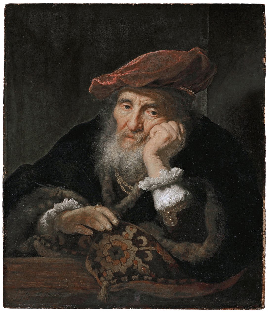 Vanha mies ikkunan luona tekijältä Govert Flinck