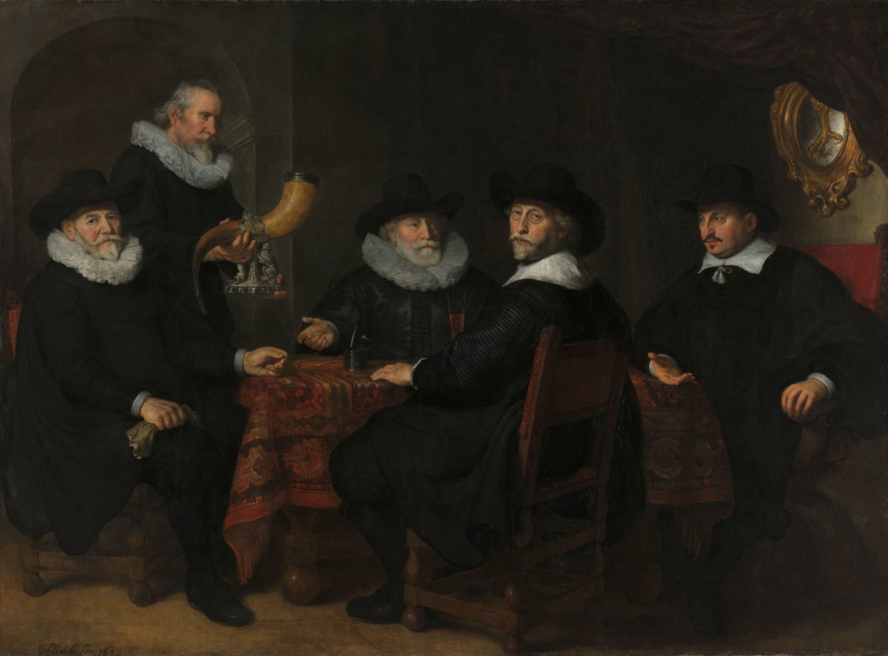 Arquebusiersin kansalaiskaartin neljä kuvernööriä, Amsterdam, 1642. tekijältä Govert Flinck