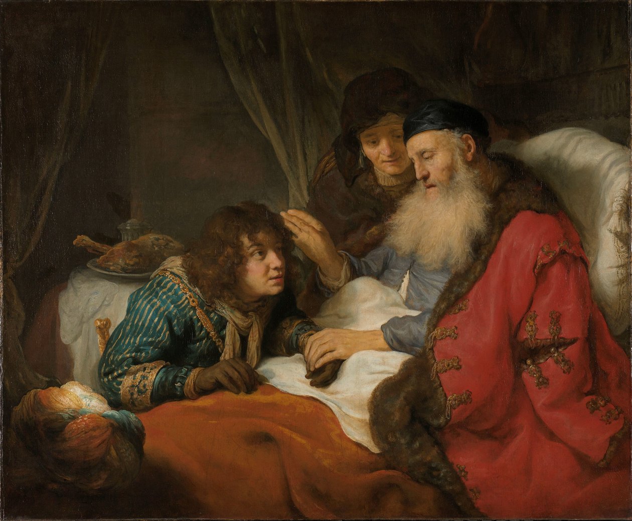 Iisak siunaa Jaakobia tekijältä Govert Flinck