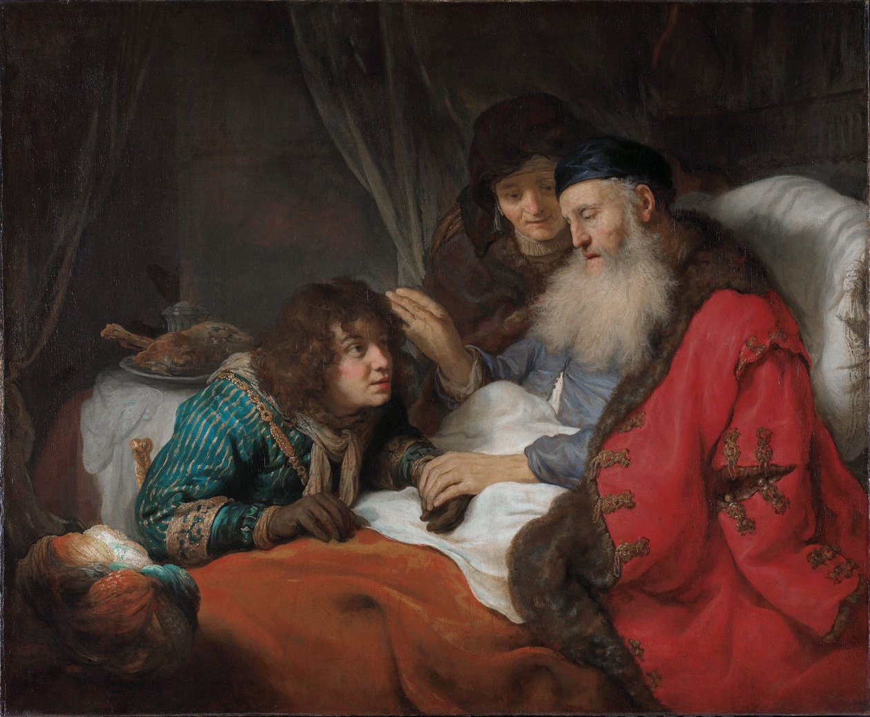 Iisak siunaa Jaakobia tekijältä Govert Flinck