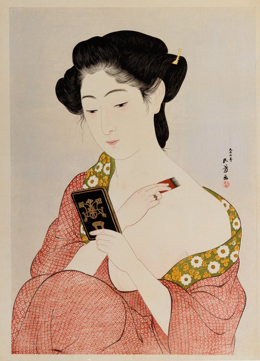 Nainen alusvaatteissa, 1918 tekijältä Goyo Hashiguchi