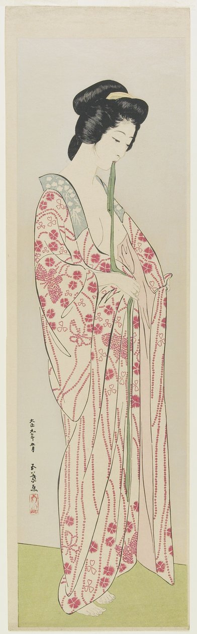 Nainen kimono-alusvaatteissa, toukokuu 1920 tekijältä Goyo Hashiguchi