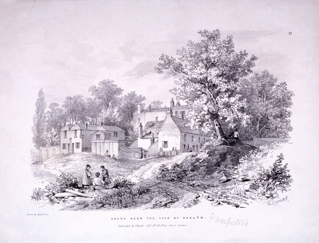 Hampstead Heath, Hampstead, Lontoo, 1840 tekijältä Graf and Soret