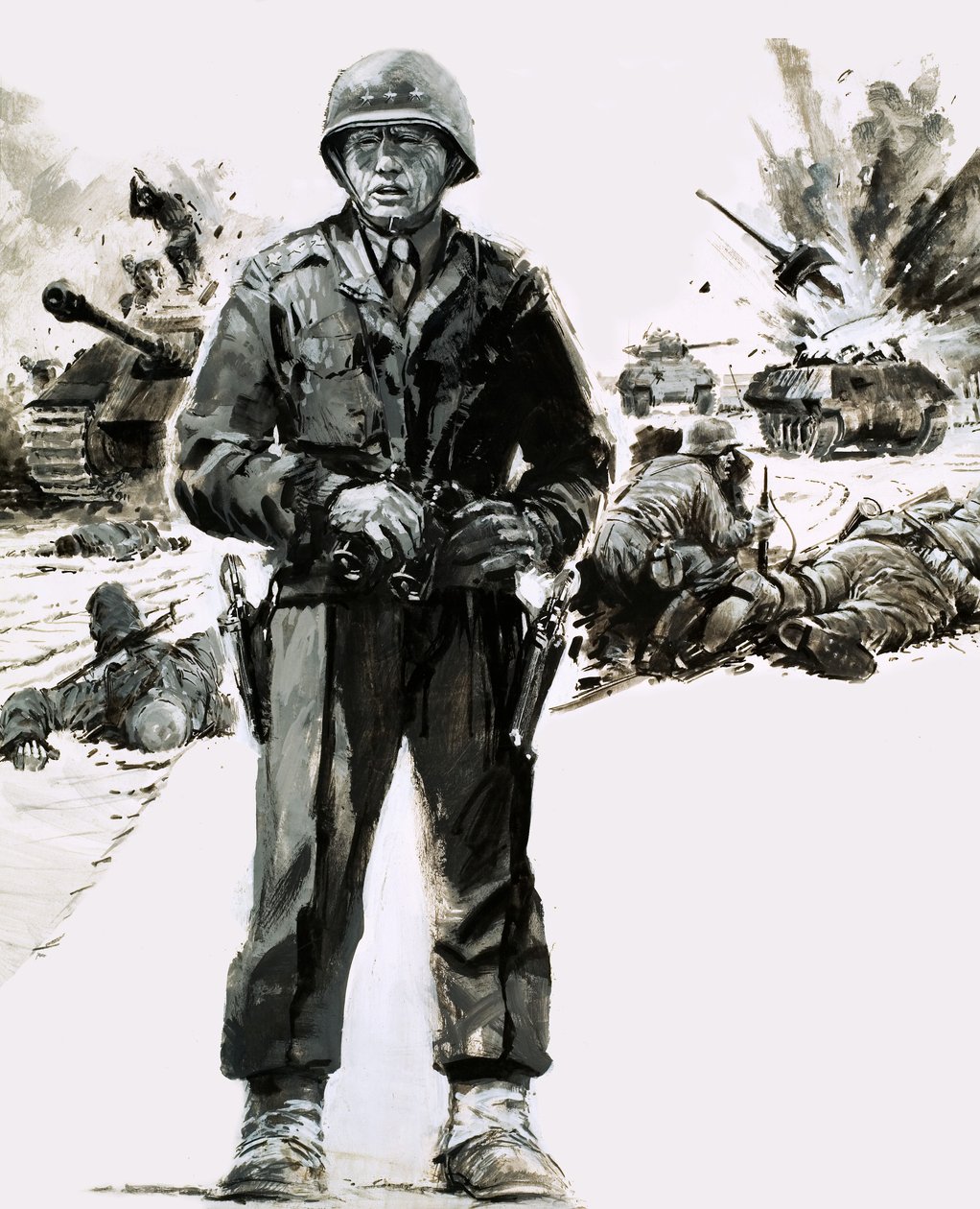 Kenraali George C. Patton (guassi paperille) tekijältä Graham Coton