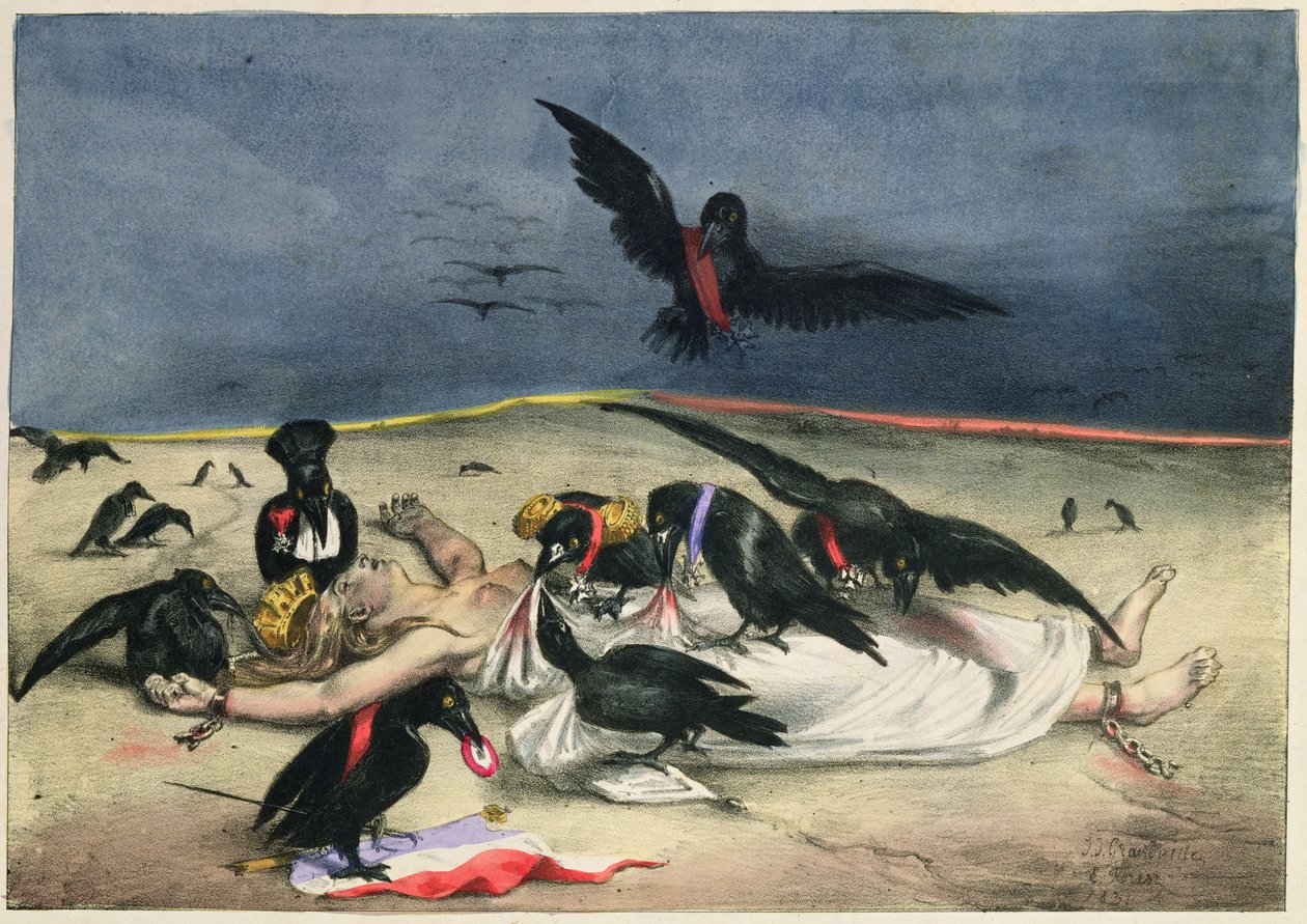 Ranska toimitettiin kaikenlaisille variksille "La Caricaturesta", 31. lokakuuta 1831 tekijältä Grandville