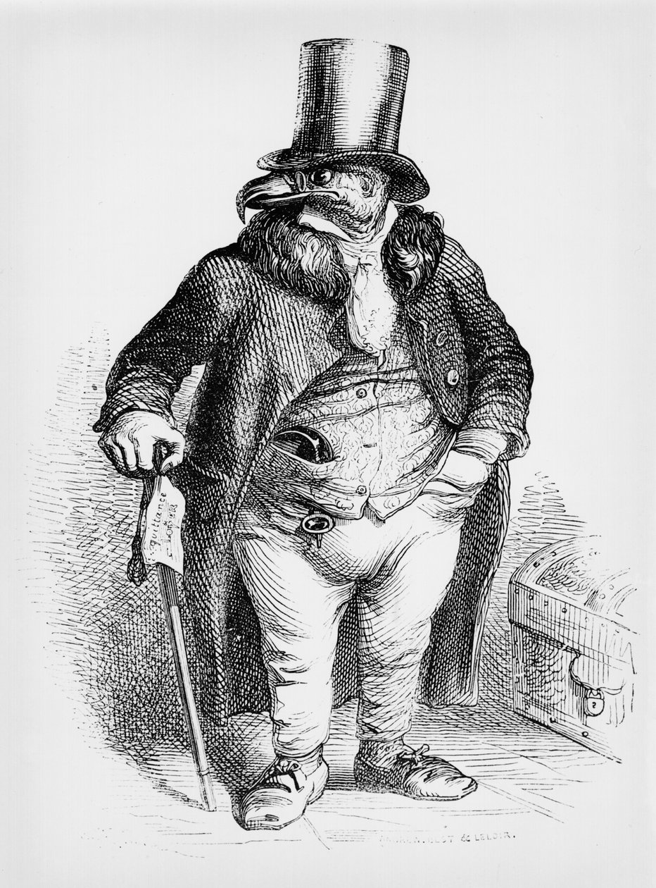 Omistaja Sir Vulturena, karikatyyri 