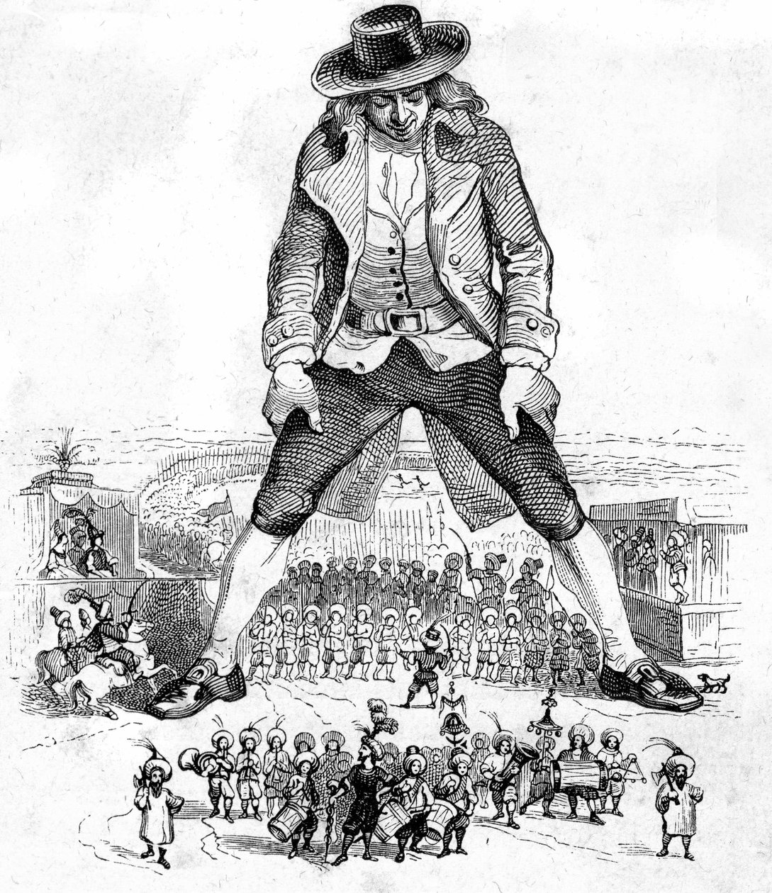 Jonathan Swiftin kirjoittaman Gulliverin matkat -kirjan kuvitus. tekijältä Grandville (1803 47)