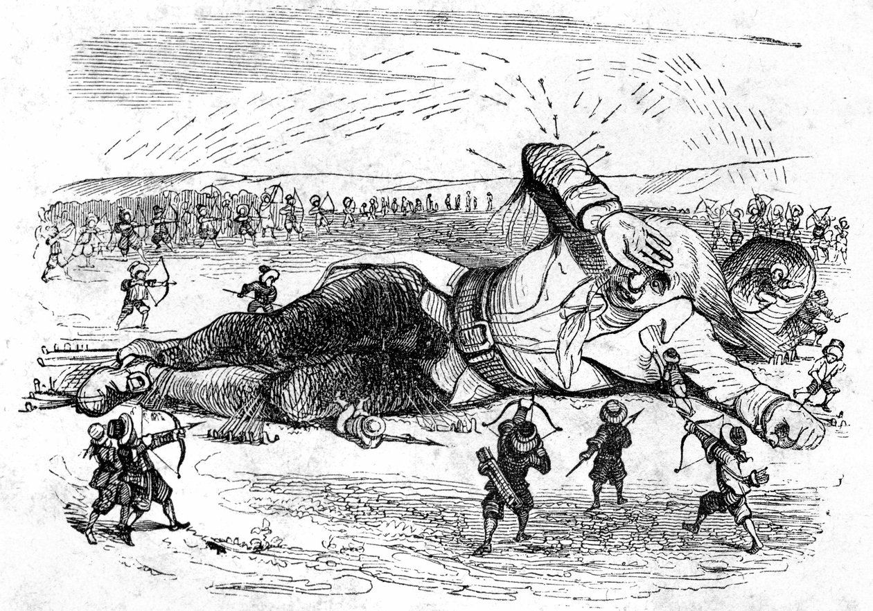 Jonathan Swiftin kirjoittaman Gulliverin matkat -kirjan kuvitus. tekijältä Grandville (1803 47)