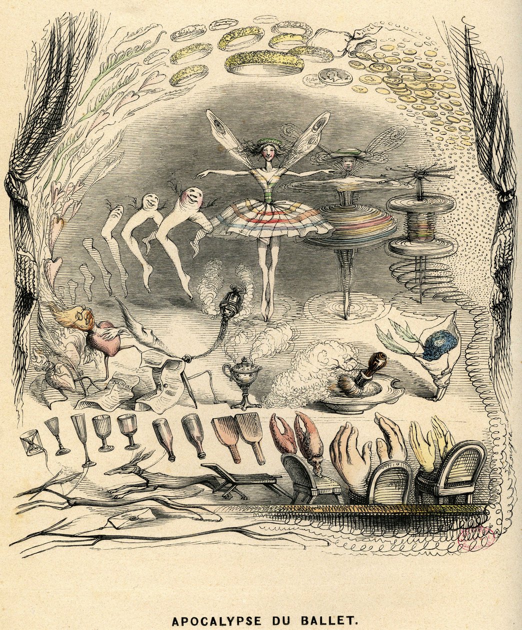 Kuvitus Henri Fournierin romaaniin "Un Autre Monde". tekijältä Grandville (1803 47)