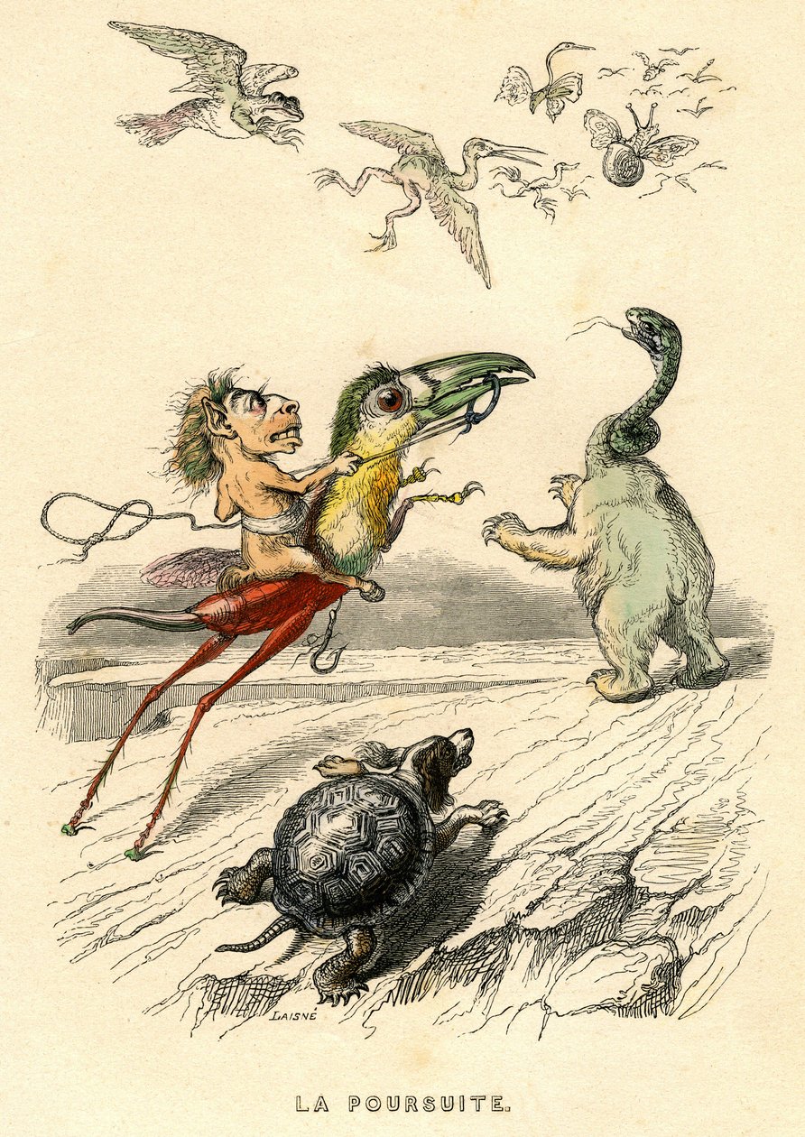 Kuvitus Henri Fournierin romaaniin "Un Autre Monde". tekijältä Grandville (1803 47)