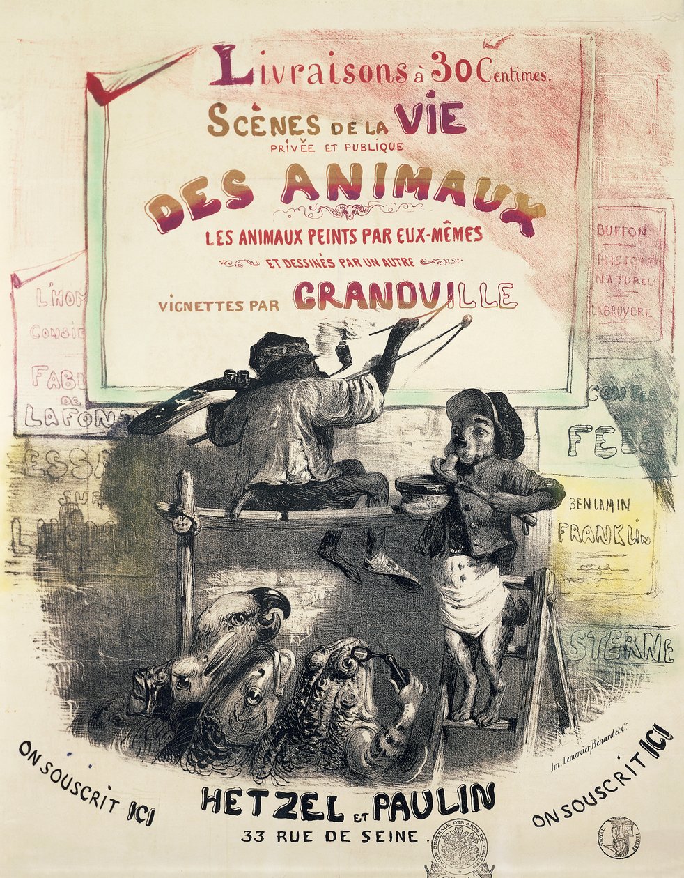 Kohtauksia eläinten elämästä, kirjoittanut Gerard Grandville (1803-1847) tekijältä Grandville