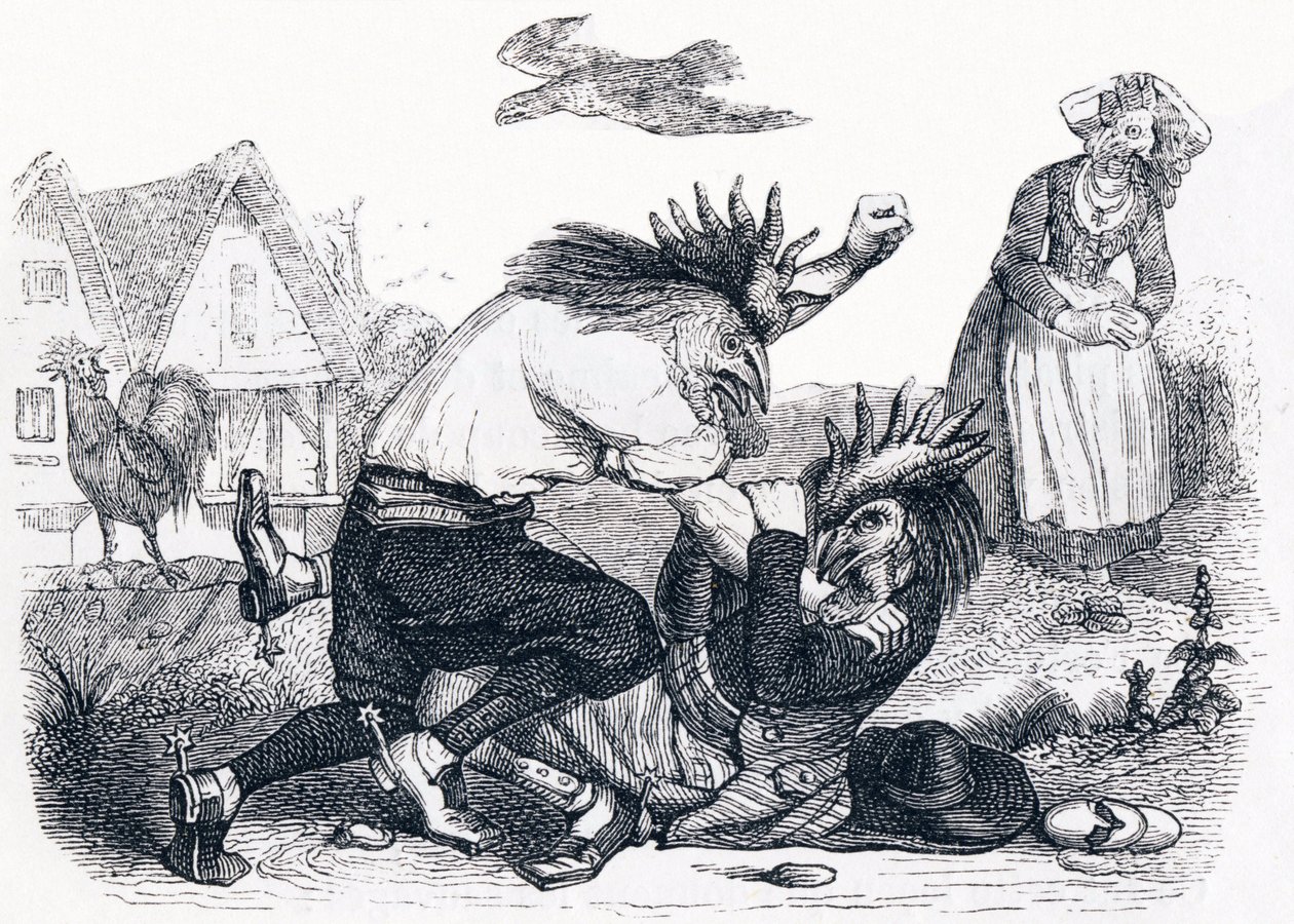 Kaksi paahtimoa - La Fontainen Fables tekijältä Grandville