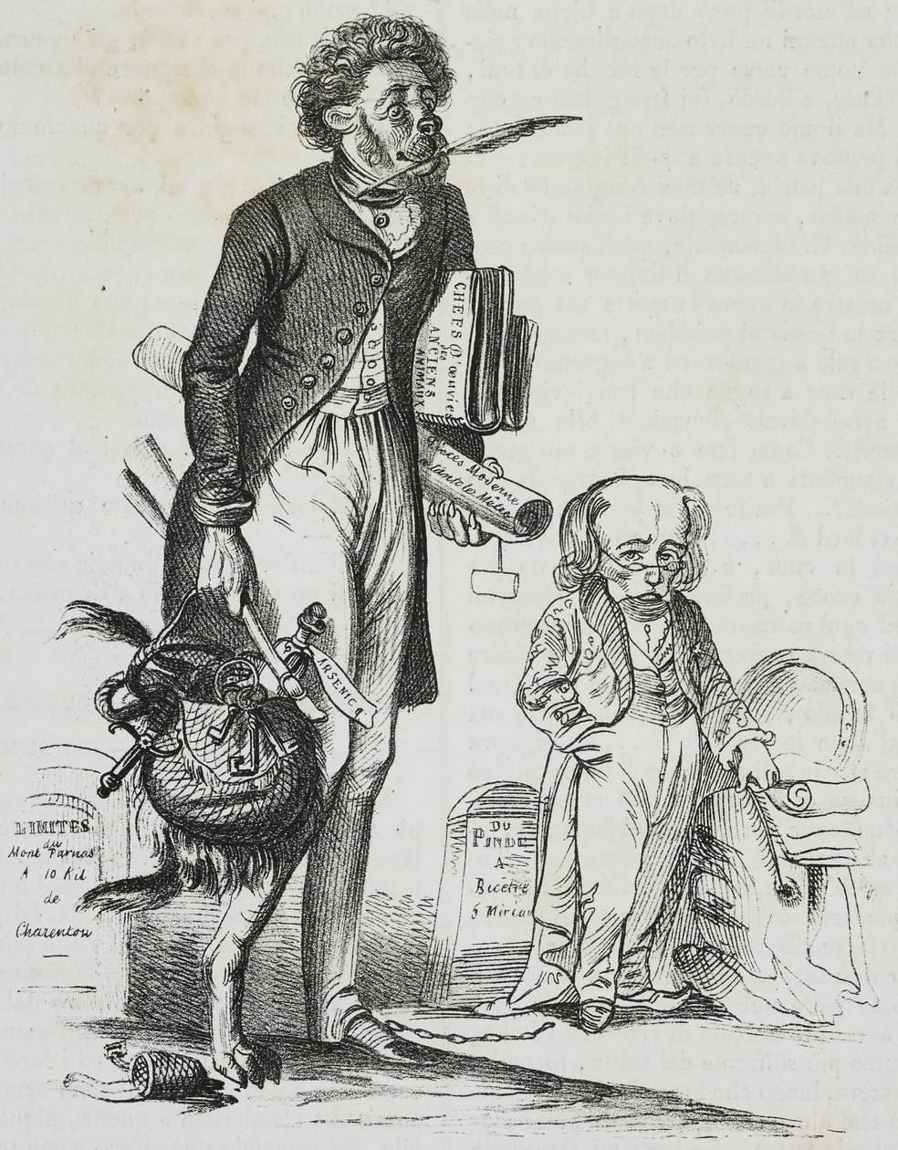 Miksi ottaa kuono pois eläimiltä?, karikatyyri Jean-Jacques Grandville (1803-1847), litografia Gaetano Riccio Poliorama Pittorescosta, n:o 38, 30. huhtikuuta tekijältä Grandville