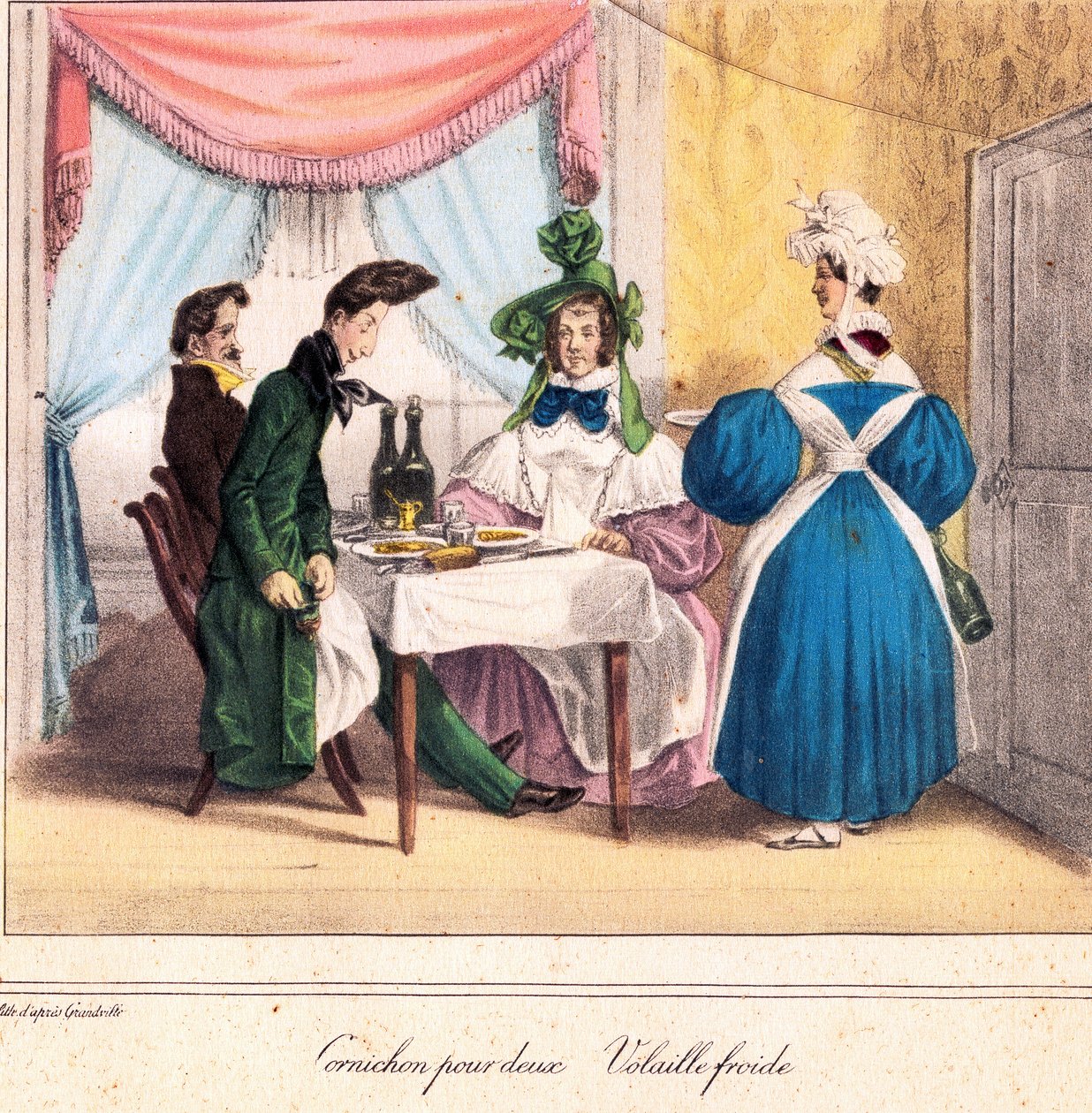 Ravintoloitsijan elävä kortti: 1831-32 (litografia). tekijältä Grandville