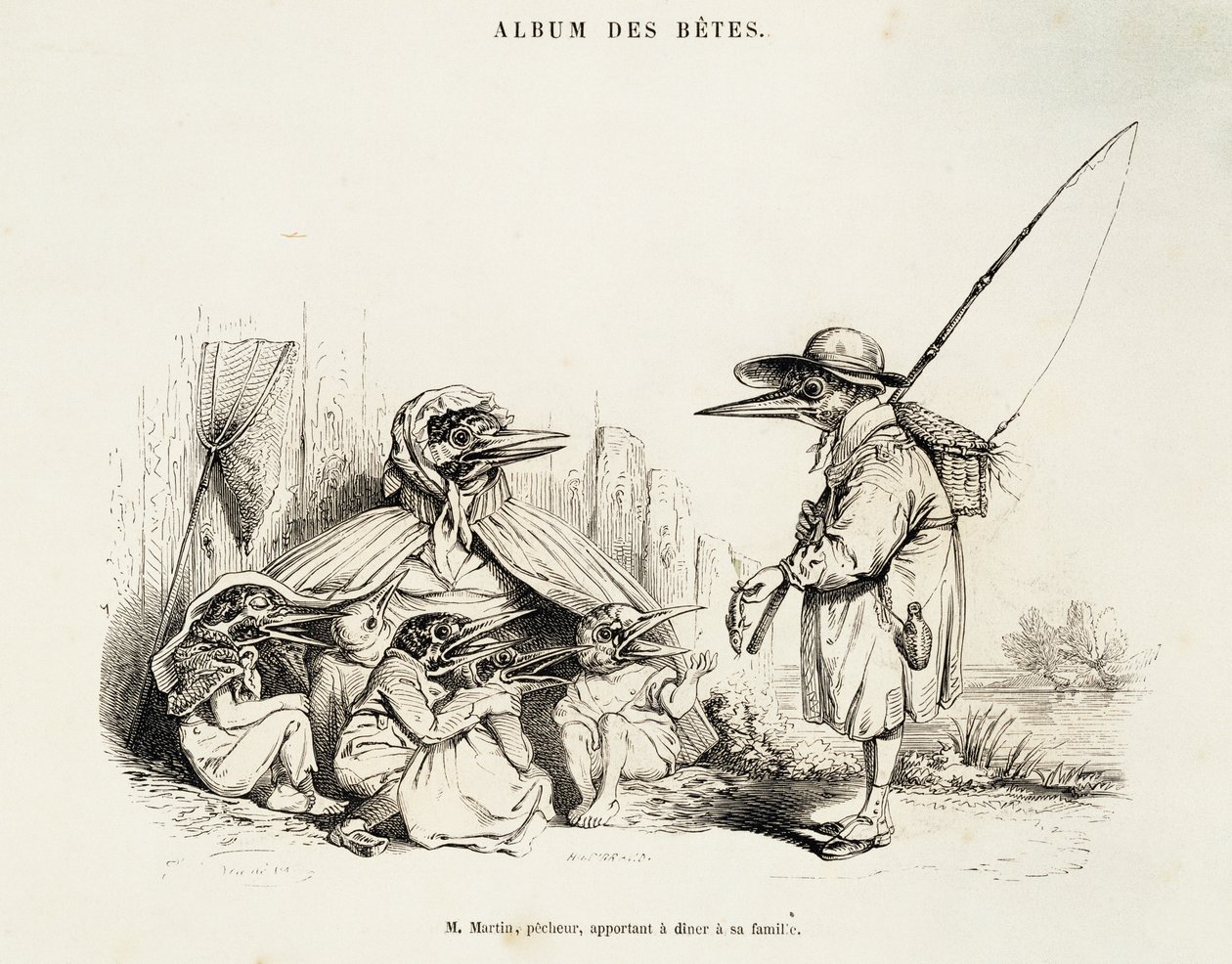 Jean-Ignace-Isidore Gerardin, joka tunnetaan salanimellä Jean-Jacques tai J. J. Grandville (1803-1847), ja Wilhelm von Kaulbachin (1805-1874), Pariisin karikatyyri Album des betesistä tekijältä Grandville
