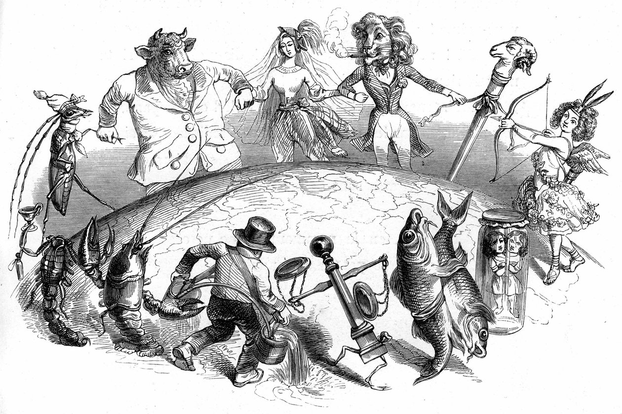 Kuvitus Henri Fournierin romaaniin "Un Autre Monde". tekijältä Grandville (1803 47)