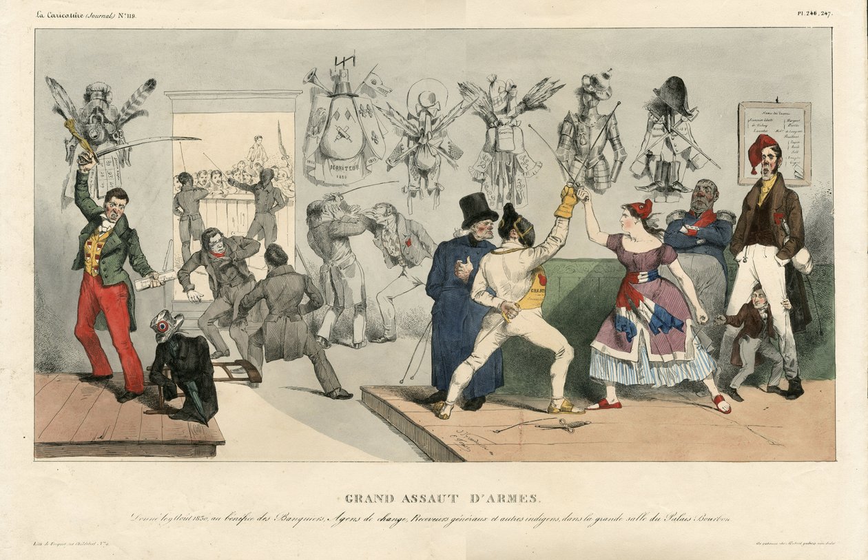 Kuva Jean Ignace Gerardista Grandvillessä (1803-1847) teoksessa La Caricature (1830) politique, no. 119 tekijältä Grandville