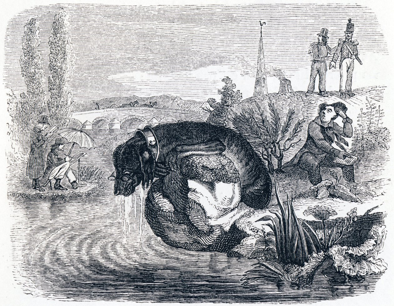 Koira, joka luopuu saaliinsa varjosta - Fables by La Fontaine tekijältä Grandville