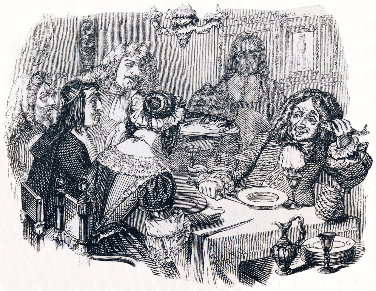 Naurava ja kalat (Le rieur et les poissons) - La Fontainen tarinoita. tekijältä Grandville