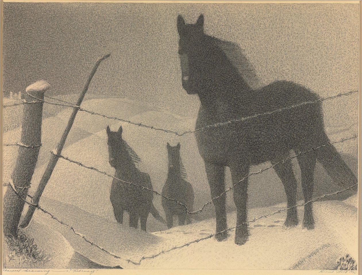 Tutkimus "Helmikuulle", 1940 tekijältä Grant Wood