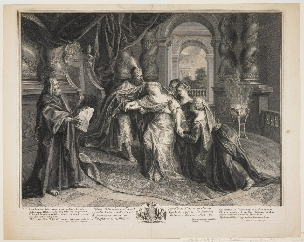 Ester ennen Ahasverosta, n. 1705 tekijältä Gérard Audran