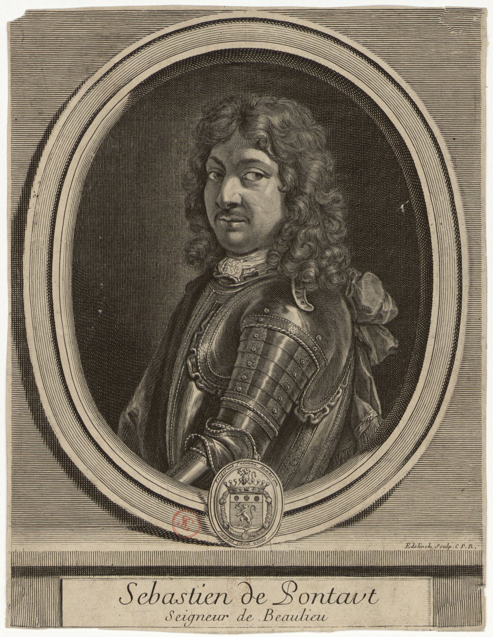 Edelinck - Sebastien de Pontaut Seigneur de Baulieu - Sebastien de Pontaut Seigneur de Baulieu tekijältä Gérard Edelinck