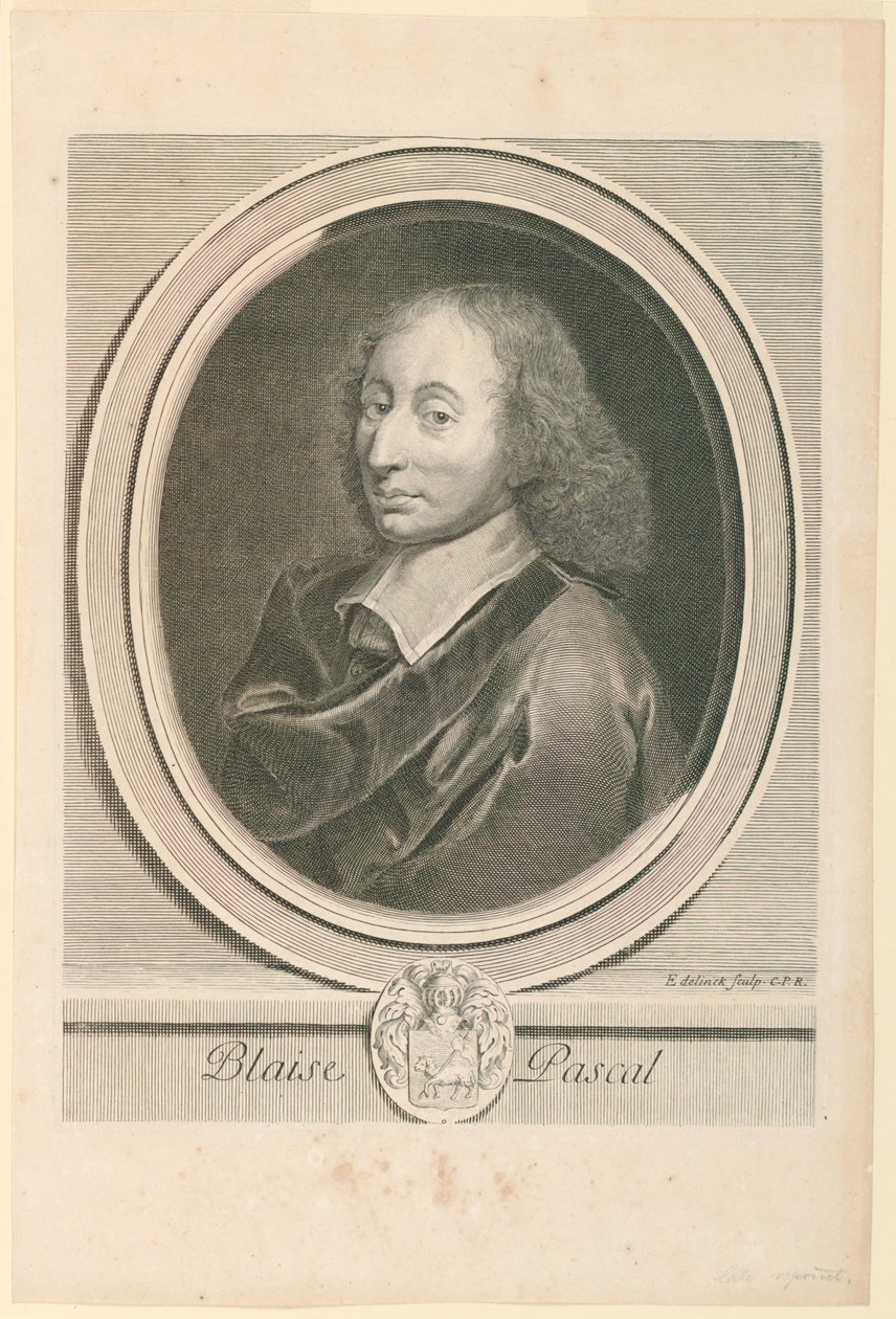 Blaise Pascalin muotokuva (1623-1662) tekijältä Gérard Edelinck