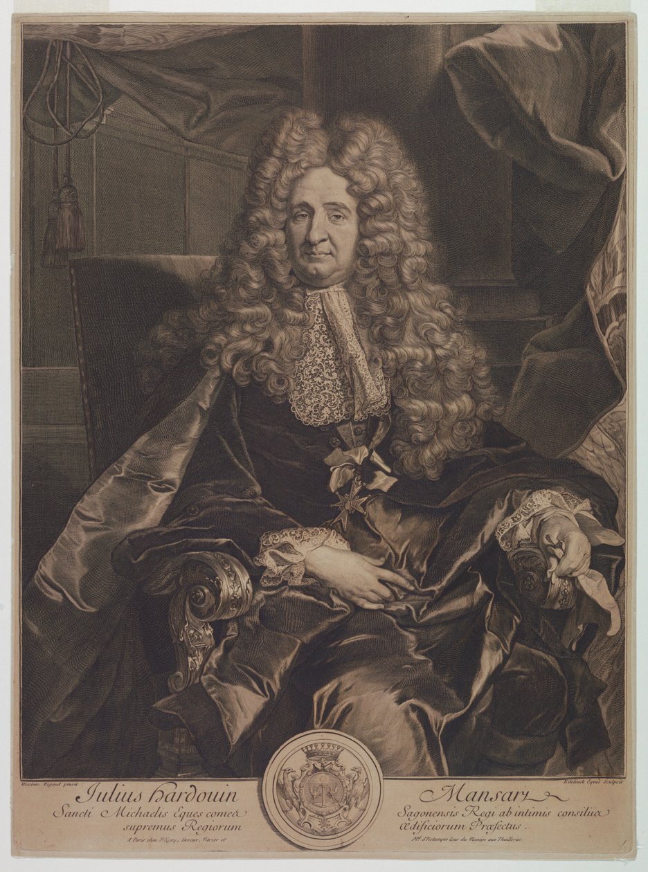 Jules-Hardouin Mansartin (1646-1708) muotokuva tekijältä Gérard Edelinck
