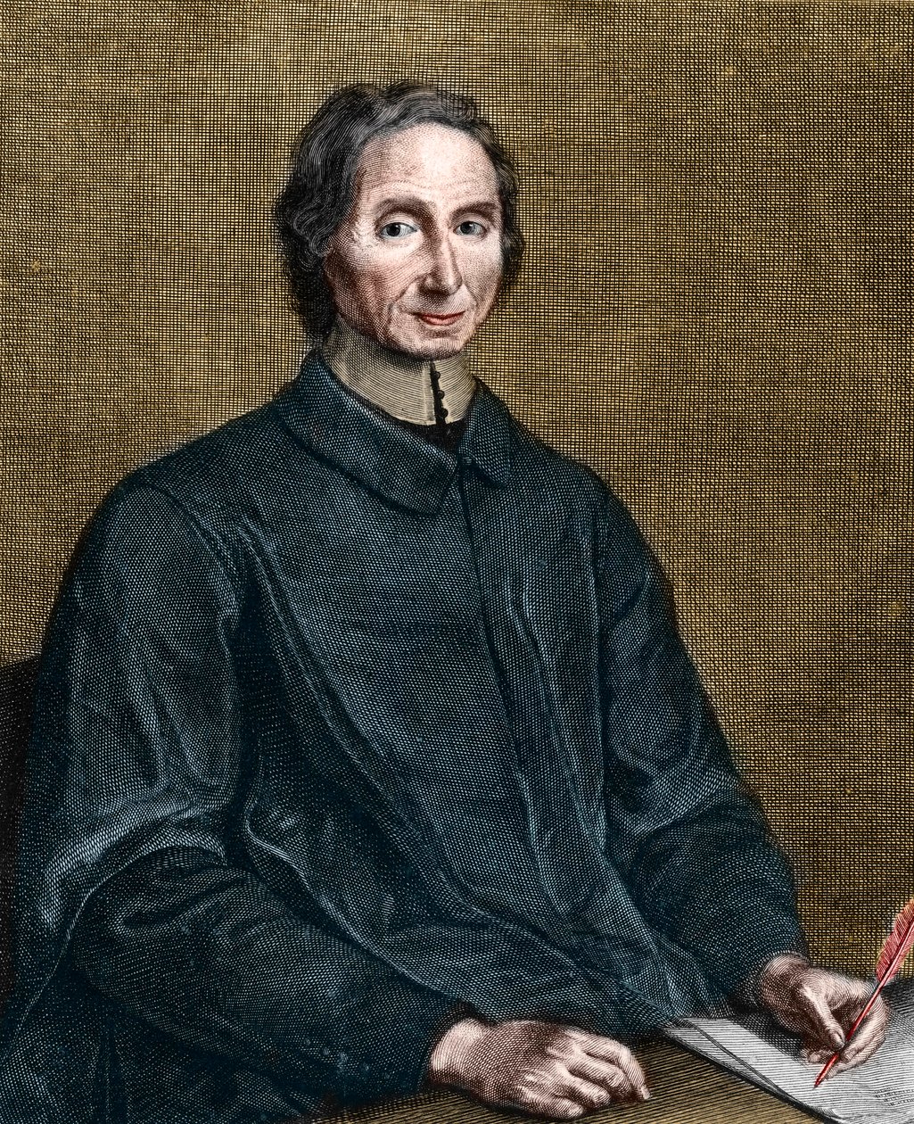 Ranskalaisen filosofin Nicolas Malebranchen (1638-1715) muotokuva. tekijältä Gérard Edelinck