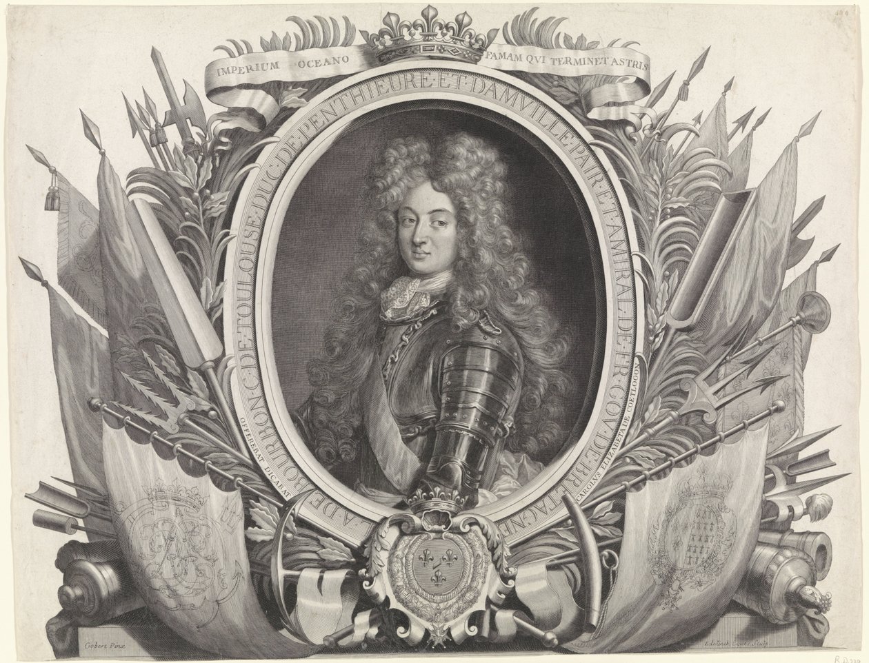 Louis Alexander of Bourbonin muotokuva Louis Alexandre de Bourbon, Toulousen kreivi tekijältä Gérard Edelinck