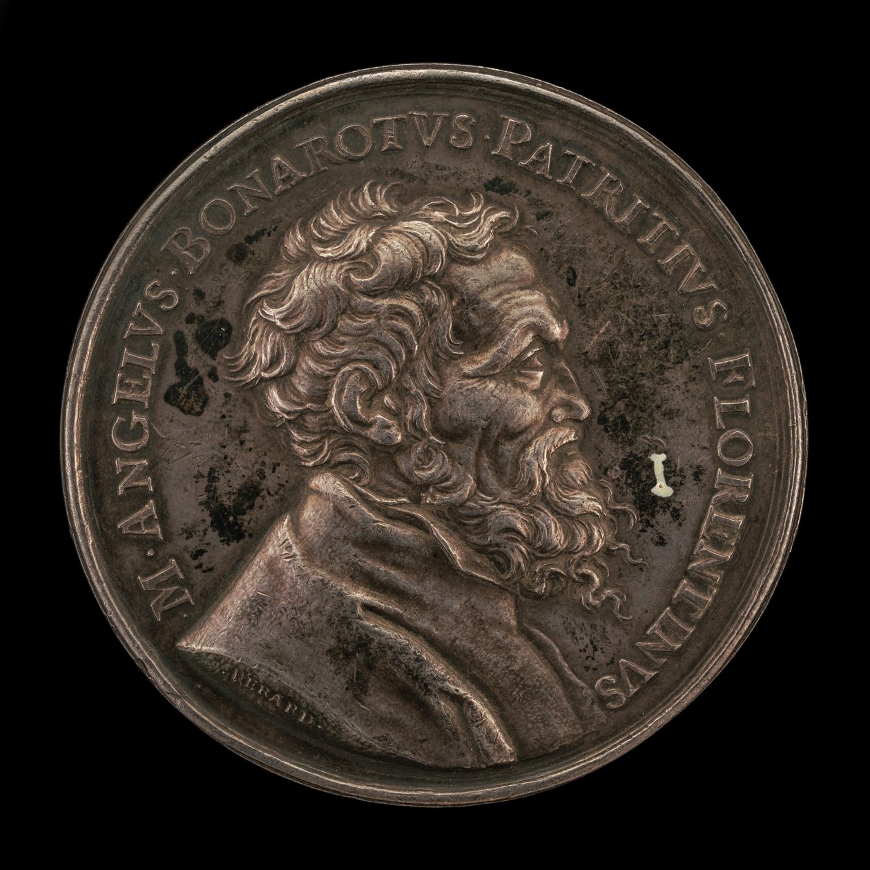 Michelangelo Buonarroti, 1475-1564, italialaisen taiteilijan etupuoli, 1673. tekijältä Gérard Léonard Hérard