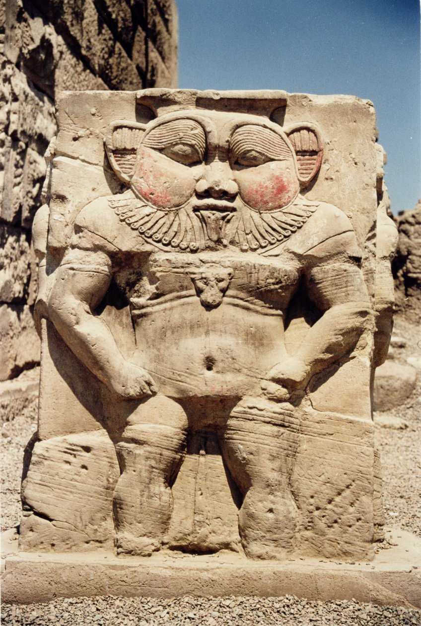 Egyptiläisen kotijumalan, Besin, kohokuva, noin 125 eKr.-60 jKr tekijältä Greco Roman