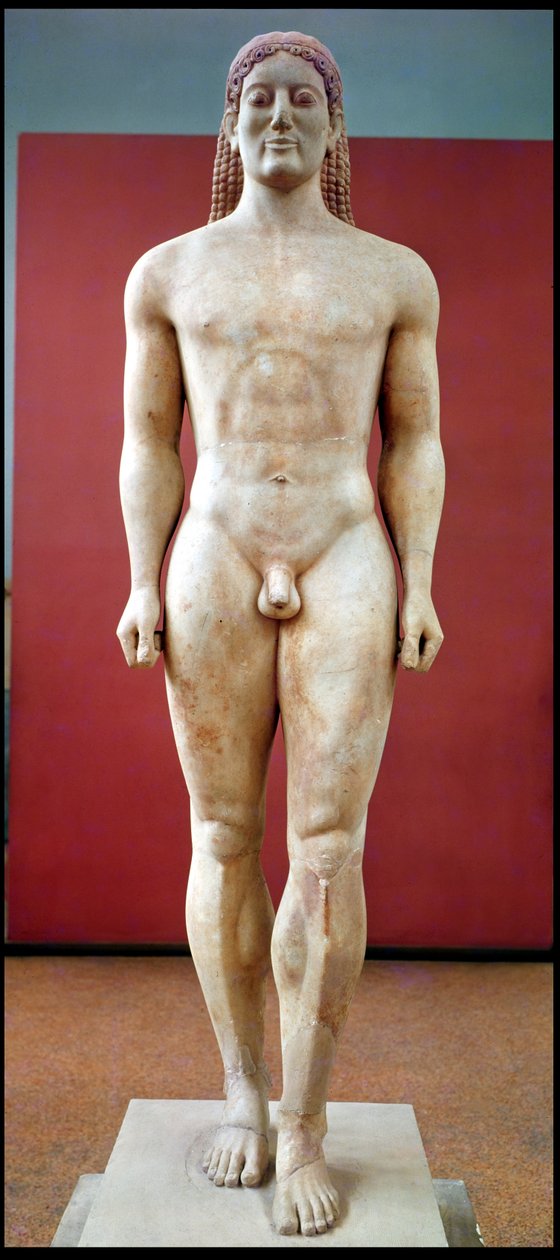 Anavysos Kouros, Kroisoksen hautapatsas n. 530-520 eKr. (marmori) tekijältä Greek