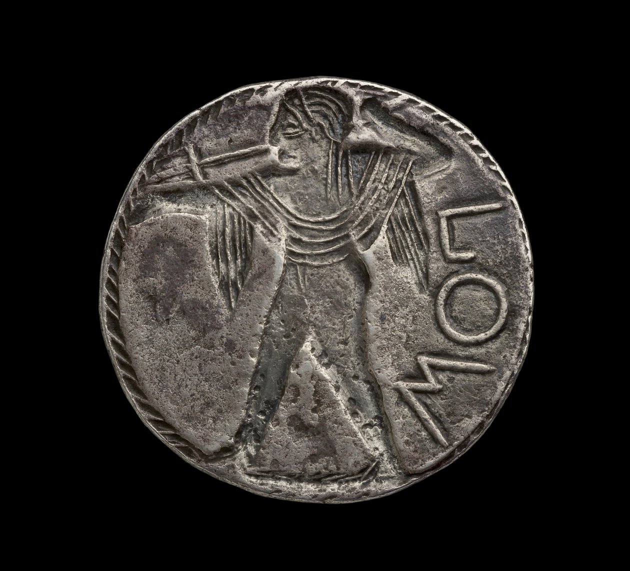 Muinaiskreikkalainen hopearaha Posidoniasta, 510-30 jKr (hopeaa) tekijältä Greek