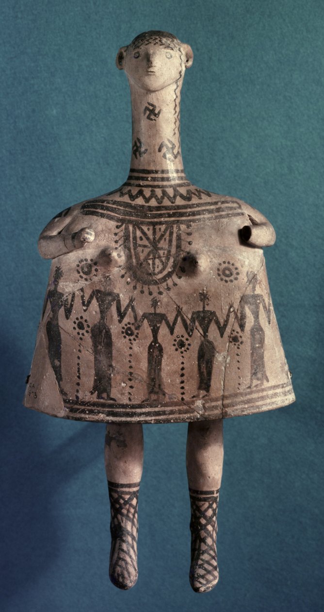 Kellojumala, Thebes, Boiotia, noin 700 eKr. (maalattu kivi) tekijältä Greek