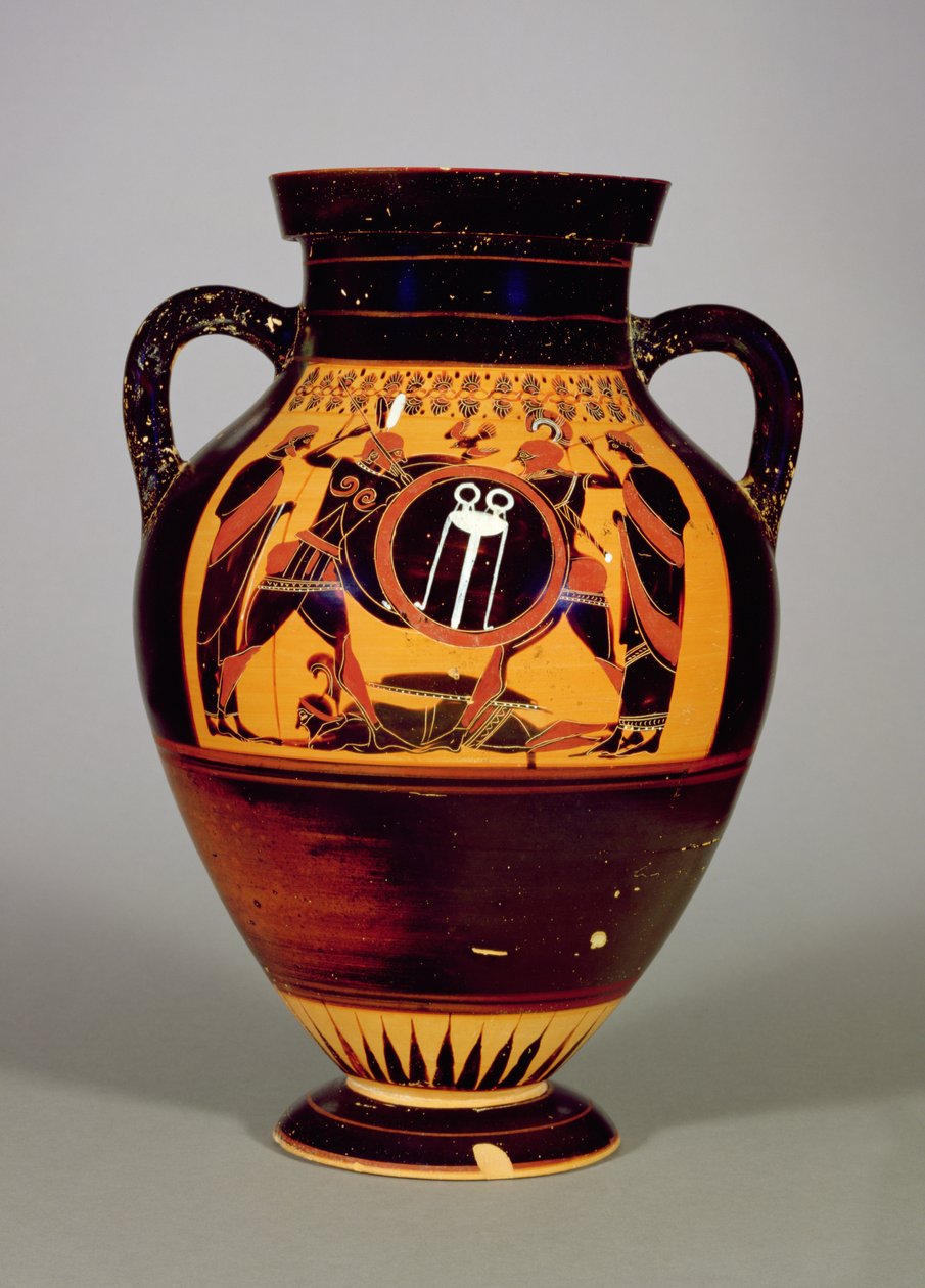Belly Amphora, joka kuvaa Priamust ja Akhilleusta, noin 550 eKr. (keraaminen) (katso myös 288279, 293741 ja 307550) tekijältä Greek