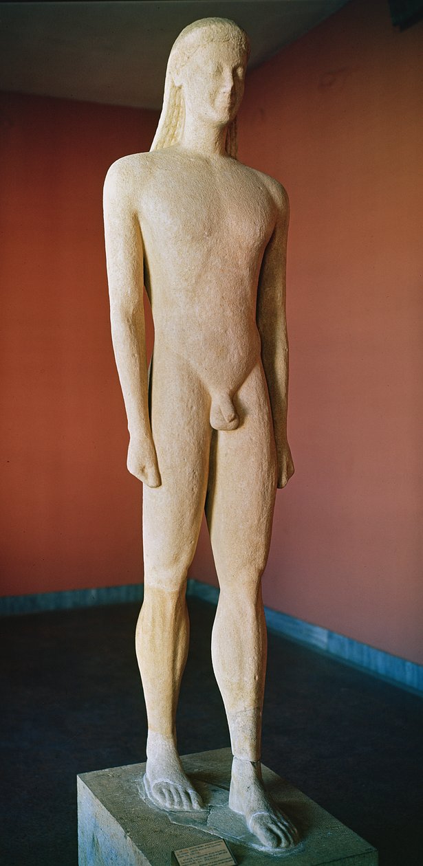 Kykladien Kouros, Miloksesta, noin 550 eKr. (marmori) tekijältä Greek